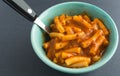 Close view of macaroni in a beef tomato sauce Royalty Free Stock Photo