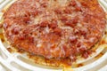 Close view of microwaved pizza Royalty Free Stock Photo