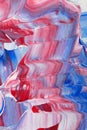 Close View of vivid blue red white paintstrokese canvas