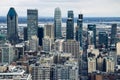 Close view on Montreal downtown from Mont Royal Royalty Free Stock Photo