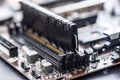 Close view of motherboard, engineering concept, background Royalty Free Stock Photo