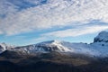 Close view on the mountains with snow, Iceland