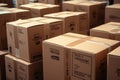 Close view: myriad of cardboard boxes, representing e-commerce or relocation Royalty Free Stock Photo