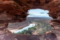 a close view through nature's window at sunrise in kalbarri national park Royalty Free Stock Photo