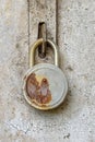 Close View of Old Rusty Padlock Royalty Free Stock Photo