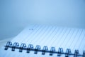 A Close View Of An Open Diary Or Notepad With Rings Isolated On A White Background