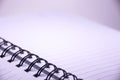 A Close View Of An Open Diary Or Notepad With Rings Isolated On A White Background