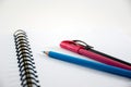 A Close View Of An Open Diary Or Notepad With Rings Isolated On A White Background