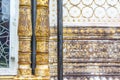 Close view of the ornate wall at a Moorish pavilion