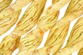 Close view parmesan cheese and garlic bread sticks Royalty Free Stock Photo