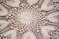 close view of a piece of intricate lace crochet in progress