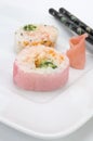 Close View of Pink Sushi