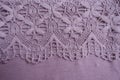 Close view of pink fabric with lace Royalty Free Stock Photo