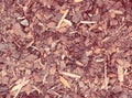 Close view on bark mulch, nature background in retro look