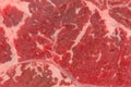 Close view of a raw beef loin boneless end cut strip steak Royalty Free Stock Photo