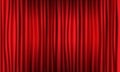 Close view of realistic red curtain. Vector illustration. Royalty Free Stock Photo