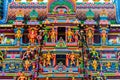 Close view of religious figures of famous Arulmigu Kapaleeswarar Temple in Chennai, India