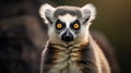 Close view of ring tailed lemur. Created with Generative Ai technology Royalty Free Stock Photo