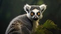 Close view of ring tailed lemur. Created with Generative Ai technology Royalty Free Stock Photo