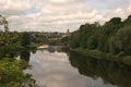 close view of river tweed at Coldstream in summer