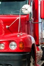 Close View of a Semi-Truck Front End Royalty Free Stock Photo