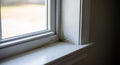 Close Up Of Dark Mold Or Mildew Buildup Staining The White Interior Window Frame And Sill Corner Royalty Free Stock Photo