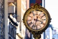 Sidewalk clock at 5th Avenue in New York downtown, USA Royalty Free Stock Photo