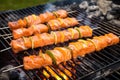 close view of smoked salmon appetizers on bbq