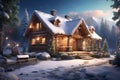 the close view of the snowy house Royalty Free Stock Photo