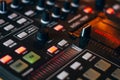 Vew of a Sound Mixer Control Panel Royalty Free Stock Photo