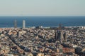 A close view of the streets of Barcelona, Spain, in a sunny day. Royalty Free Stock Photo