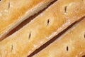 Close view of sugared pastry puffs