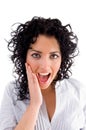 Close view of surprised beautiful female Royalty Free Stock Photo