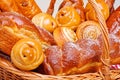 Close view of sweet bakery products Royalty Free Stock Photo