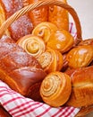 Close view of sweet bakery products