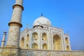 Close view of Taj Mahal against blue sky, Agra, Uttar Pradesh, India