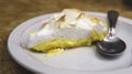 Homemade lemon meringue pie slice Royalty Free Stock Photo