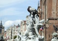 Gdansk Neptune Fountain Details Royalty Free Stock Photo