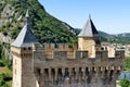 Top of the keep of Foix castle Royalty Free Stock Photo