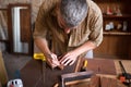 A joiner using his chisel Royalty Free Stock Photo