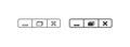 Close web window icon. Minimize, maximize, and close button vector