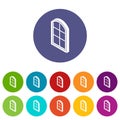 Close window frame icons set vector color