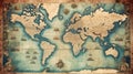 close of world map generated by AI tool