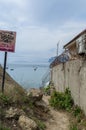 Closed abandoned beach in Crimea