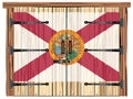 Closed Barn Door With Florida Flag Royalty Free Stock Photo