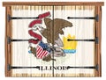 Closed Barn Door With Ilinois State Flag Royalty Free Stock Photo