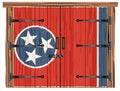 Closed Barn Door With Tennessee State Flag