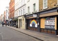 Closed bars and restaurants in Central London during lockdown Royalty Free Stock Photo