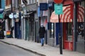 Closed bars and shops in Soho, London during lockdown. Royalty Free Stock Photo