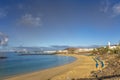 Closed beach in Playa Blanca because of Corona shutdown, Lanzarote